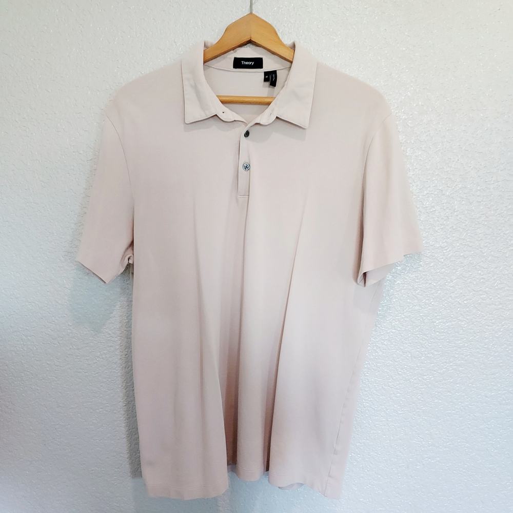 Theory Beige Short Sleeve Polo Size XL